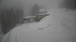 Modrá sjezdovka - dojezd k lanové dráze