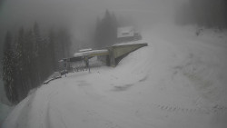 Modrá sjezdovka - dojezd k lanové dráze