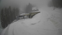 Modrá sjezdovka - dojezd k lanové dráze