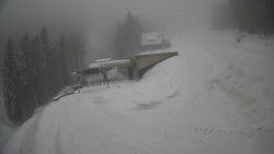 Modrá sjezdovka - dojezd k lanové dráze