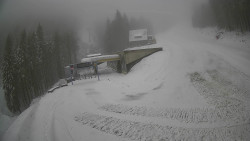 Modrá sjezdovka - dojezd k lanové dráze