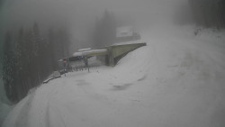 Modrá sjezdovka - dojezd k lanové dráze