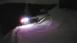 Modrá sjezdovka - dojezd k lanové dráze