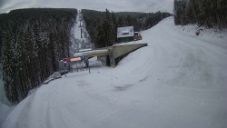 Modrá sjezdovka - dojezd k lanové dráze