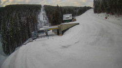 Modrá sjezdovka - dojezd k lanové dráze