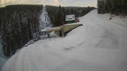 Modrá sjezdovka - dojezd k lanové dráze