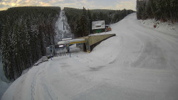 Modrá sjezdovka - dojezd k lanové dráze