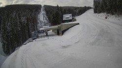 Modrá sjezdovka - dojezd k lanové dráze