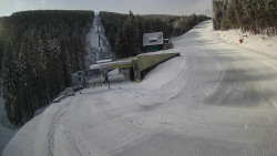 Modrá sjezdovka - dojezd k lanové dráze