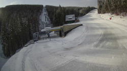 Modrá sjezdovka - dojezd k lanové dráze