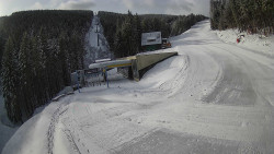 Modrá sjezdovka - dojezd k lanové dráze