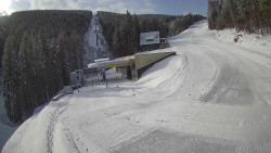 Modrá sjezdovka - dojezd k lanové dráze