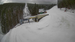 Modrá sjezdovka - dojezd k lanové dráze