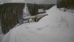 Modrá sjezdovka - dojezd k lanové dráze