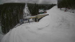 Modrá sjezdovka - dojezd k lanové dráze