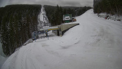 Modrá sjezdovka - dojezd k lanové dráze