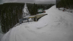 Modrá sjezdovka - dojezd k lanové dráze