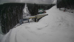 Modrá sjezdovka - dojezd k lanové dráze