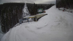 Modrá sjezdovka - dojezd k lanové dráze