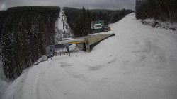 Modrá sjezdovka - dojezd k lanové dráze