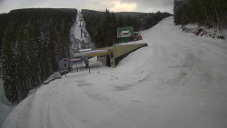 Modrá sjezdovka - dojezd k lanové dráze