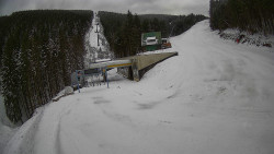 Modrá sjezdovka - dojezd k lanové dráze