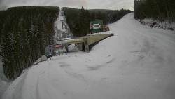 Modrá sjezdovka - dojezd k lanové dráze