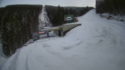 Modrá sjezdovka - dojezd k lanové dráze