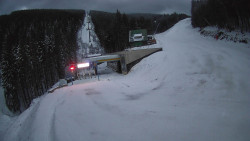 Modrá sjezdovka - dojezd k lanové dráze