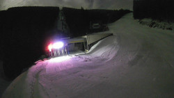 Modrá sjezdovka - dojezd k lanové dráze