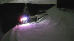 Modrá sjezdovka - dojezd k lanové dráze