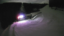 Modrá sjezdovka - dojezd k lanové dráze