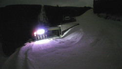 Modrá sjezdovka - dojezd k lanové dráze