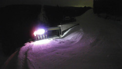 Modrá sjezdovka - dojezd k lanové dráze