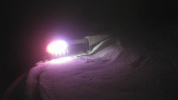 Modrá sjezdovka - dojezd k lanové dráze