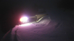 Modrá sjezdovka - dojezd k lanové dráze