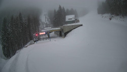 Modrá sjezdovka - dojezd k lanové dráze