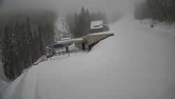 Modrá sjezdovka - dojezd k lanové dráze