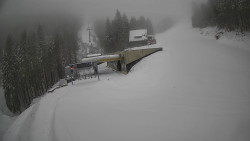 Modrá sjezdovka - dojezd k lanové dráze