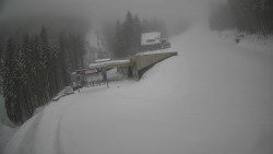 Modrá sjezdovka - dojezd k lanové dráze