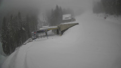 Modrá sjezdovka - dojezd k lanové dráze