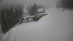 Modrá sjezdovka - dojezd k lanové dráze