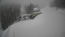 Modrá sjezdovka - dojezd k lanové dráze