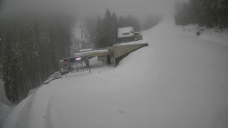 Modrá sjezdovka - dojezd k lanové dráze