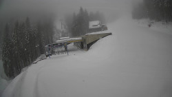 Modrá sjezdovka - dojezd k lanové dráze