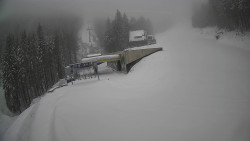 Modrá sjezdovka - dojezd k lanové dráze