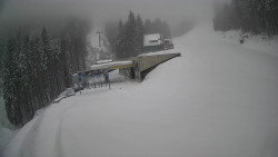 Modrá sjezdovka - dojezd k lanové dráze