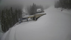 Modrá sjezdovka - dojezd k lanové dráze