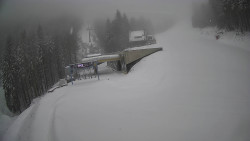 Modrá sjezdovka - dojezd k lanové dráze