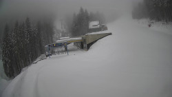 Modrá sjezdovka - dojezd k lanové dráze